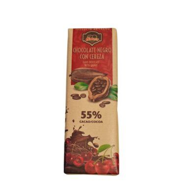 CHOCOLATE NEGRO CON CEREZA DEL JERTE EXTREMEÑO PRODUCTO ARTESANO DE EXTREMADURA