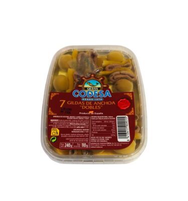 GILDAS DOBLES DE ANCHOA PIPARRA ACEITUNA CODEA CANTABRIA LAREDO SANTOÑA PRODUCTO DE EXTREMADURA