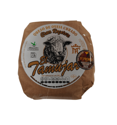 QUESO DE OVEJA CURADO GRAN RESERVA EL TAMUJAR PRIMER PREMIO FERIA NACIONAL DEL QUESO DE TRUJILLO 2025 CABEZA DEL BUEY PRODUCTO DE EXTREMADURA